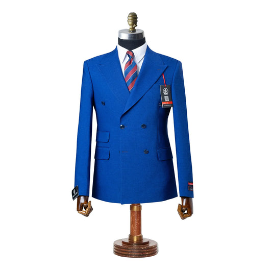 Dutch | Royal Blue Double-Breasted 2-Piece Tailored-Fit Suit