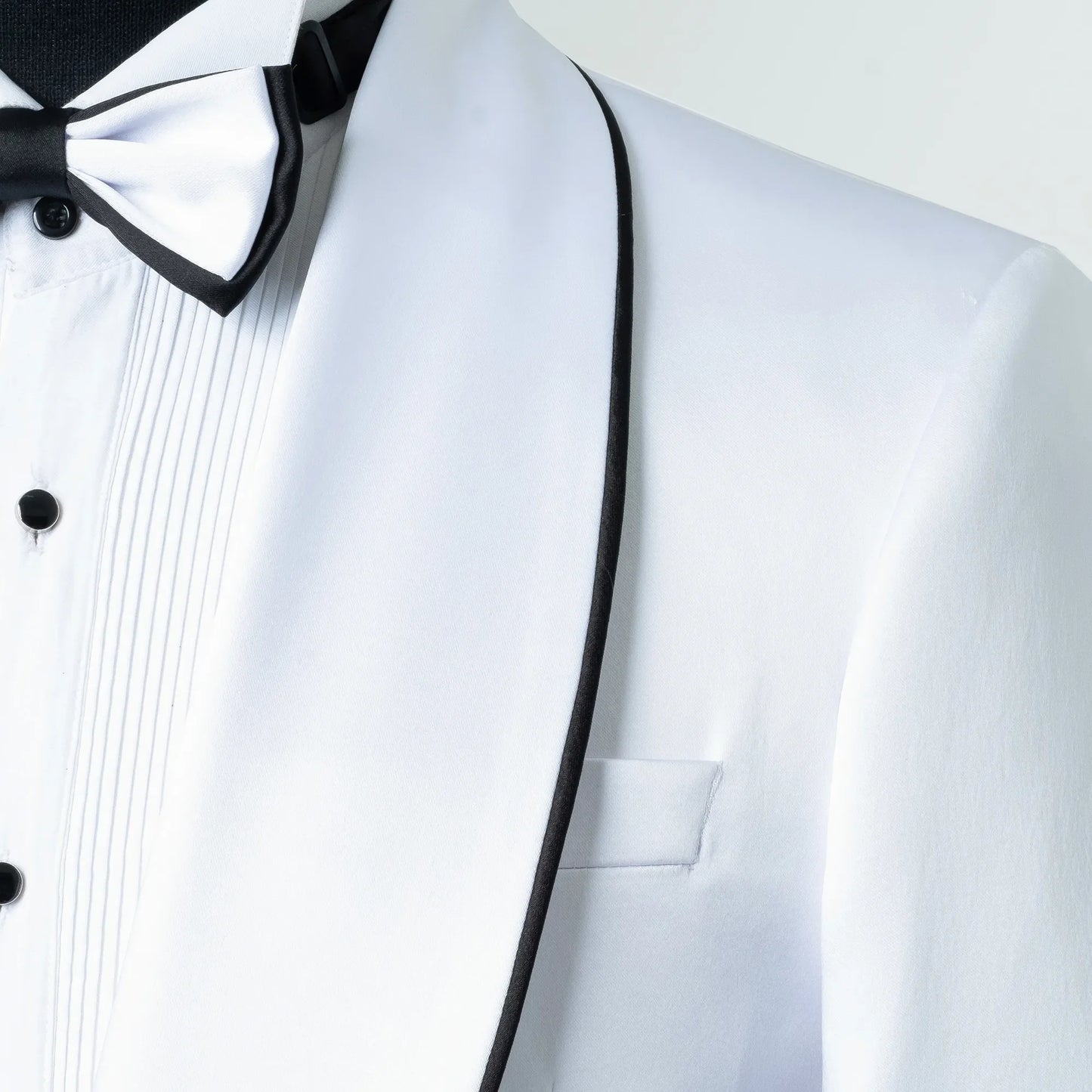 Laurent | White Tailored-Fit Tuxedo Jacket