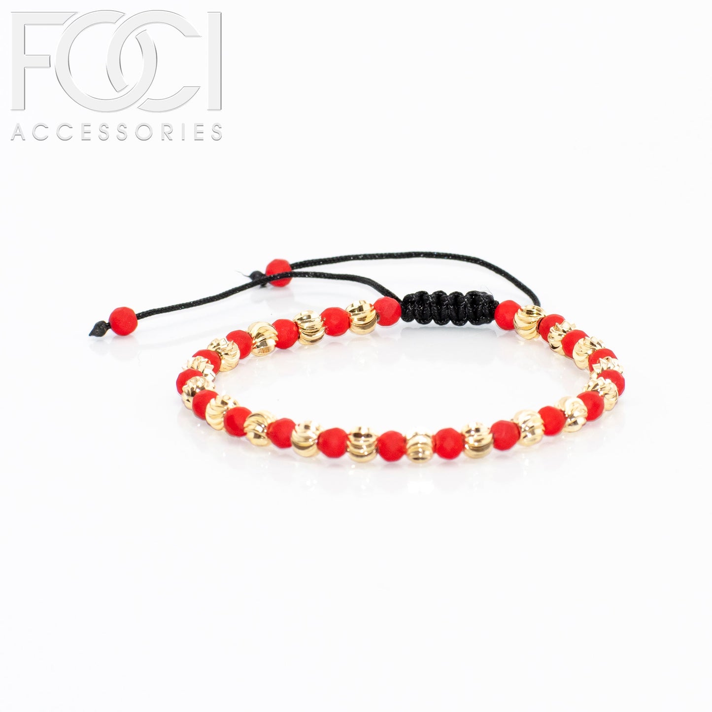 Unisex Gold and Colored Beaded Bracelet