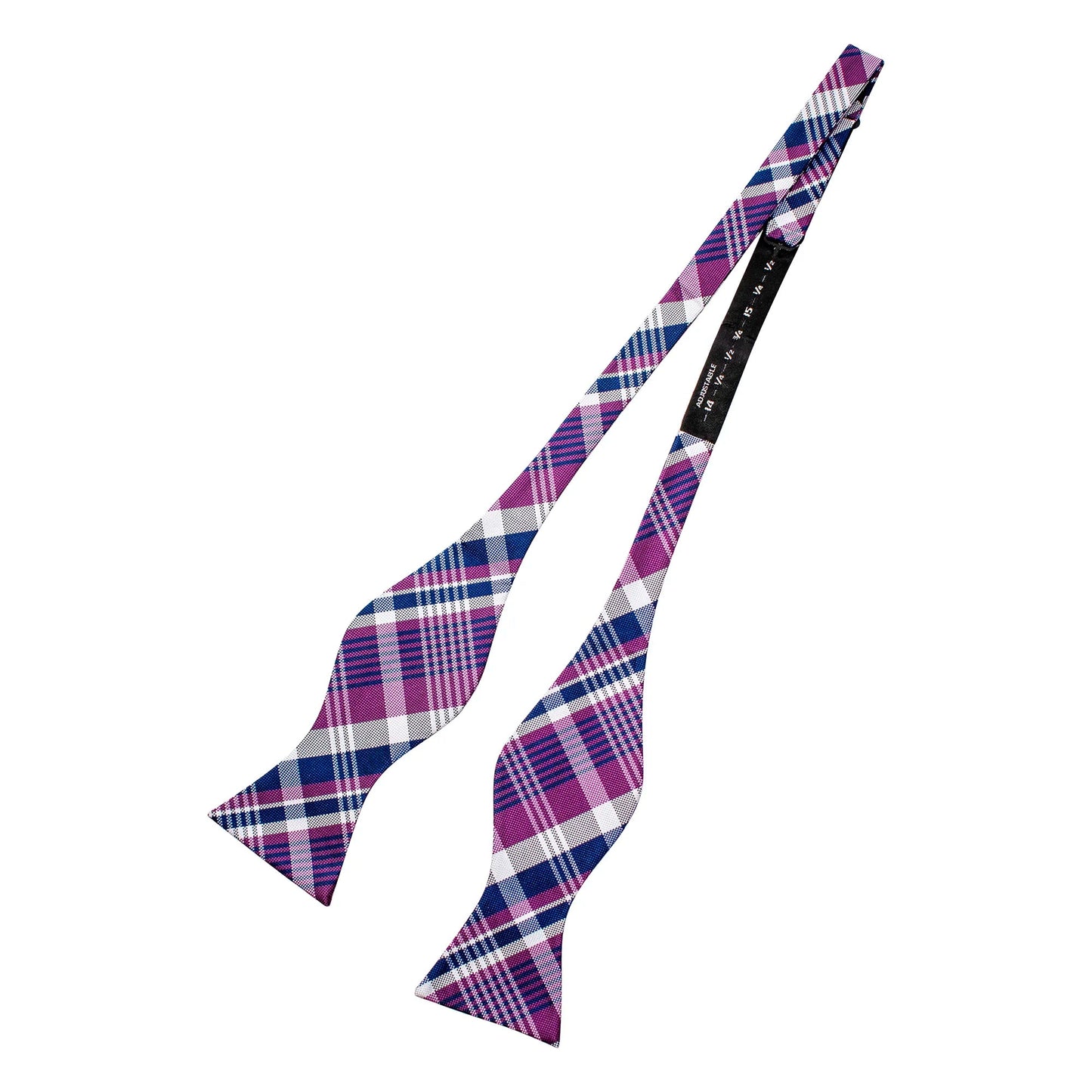 Self-Tie Plaid Satin Bow-Tie