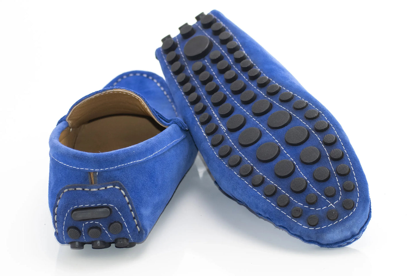 Royal Blue Suede Penny Loafer - Back, Sole