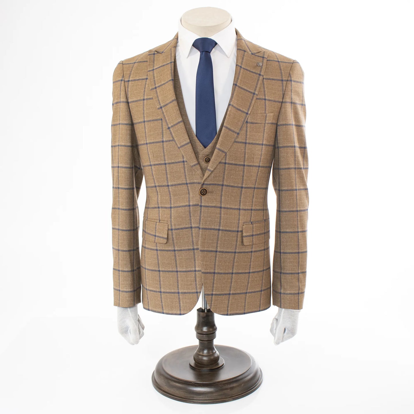 Coco And Blue Window Pane Slim-Fit 3-Piece Suit