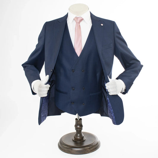 Men's Midnight Blue Twill 3-Piece Suit