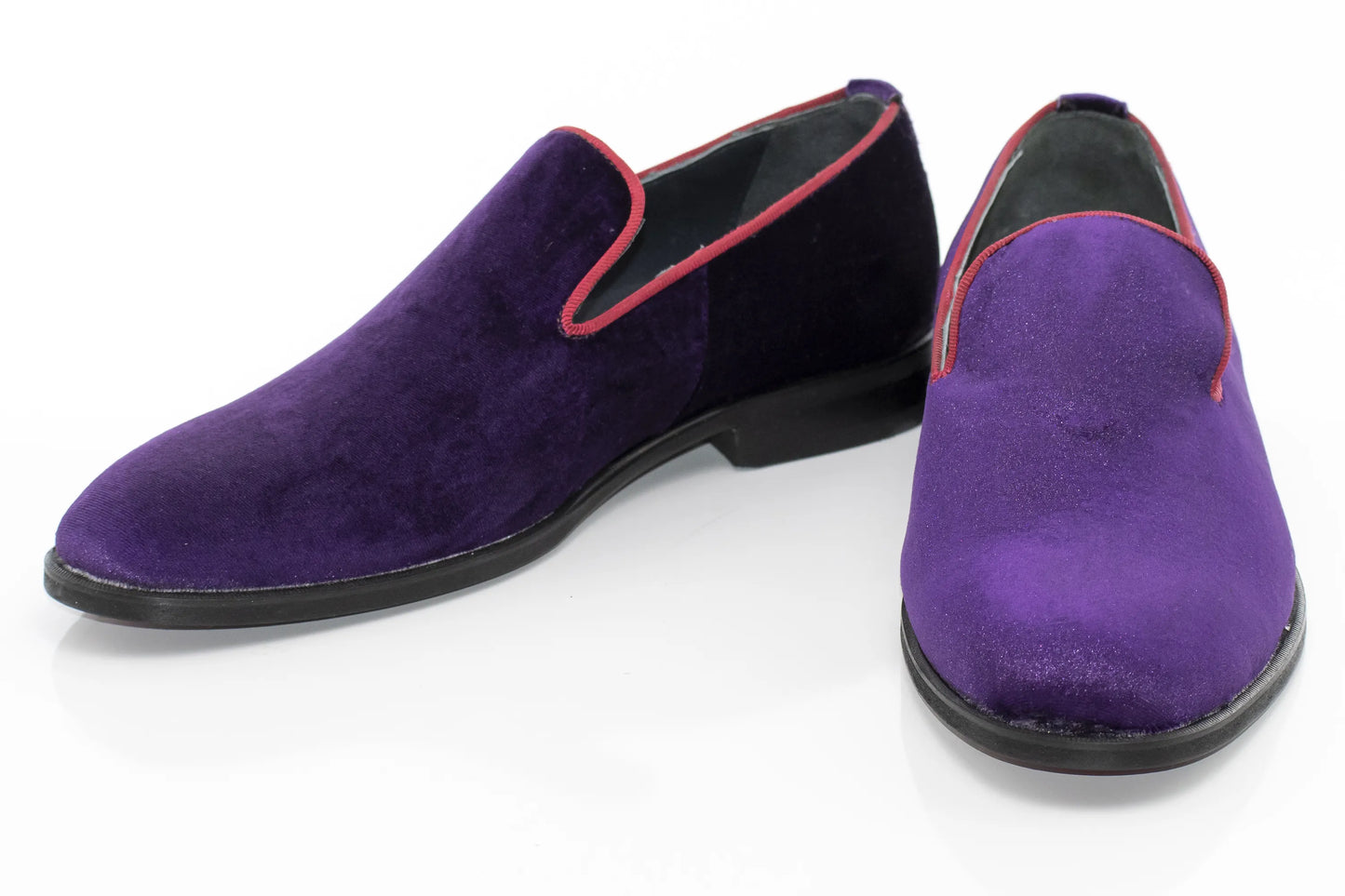 Purple Velvet Slip-On Dress Shoes