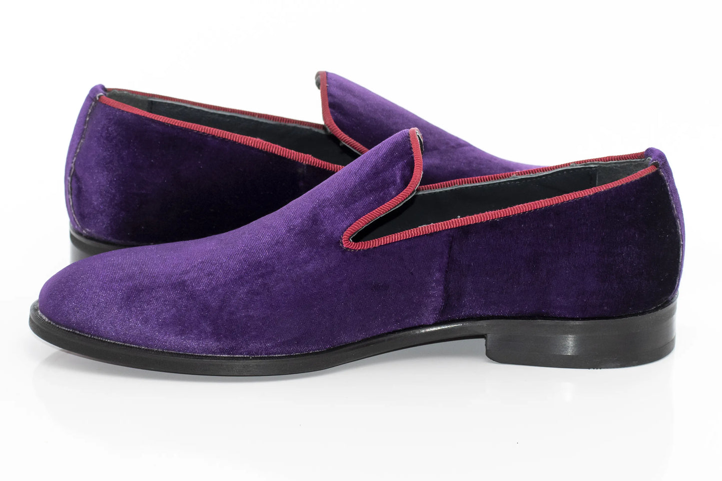 Purple Velvet Slip-On Dress Shoes