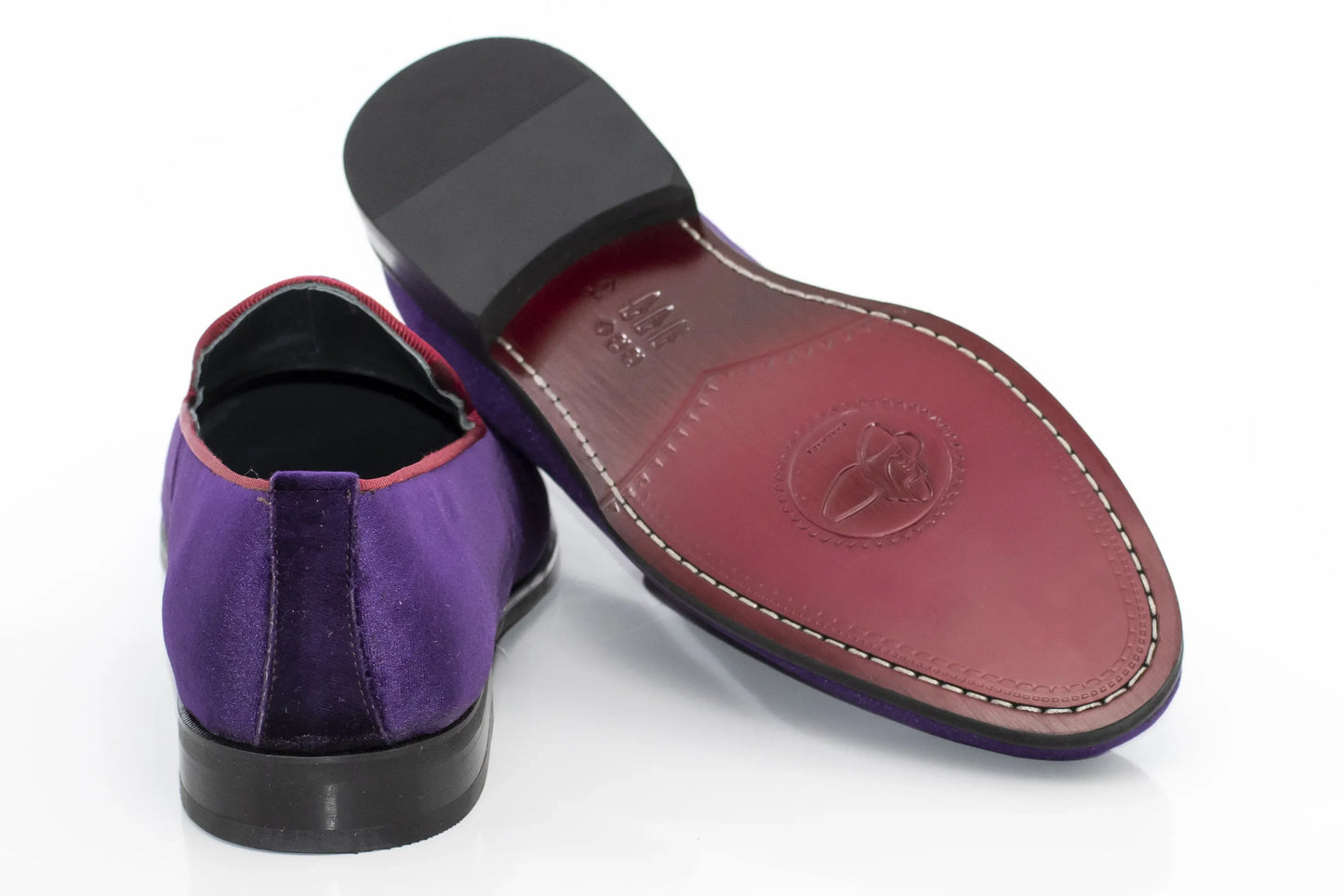 Purple Velvet Slip-On Dress Shoes