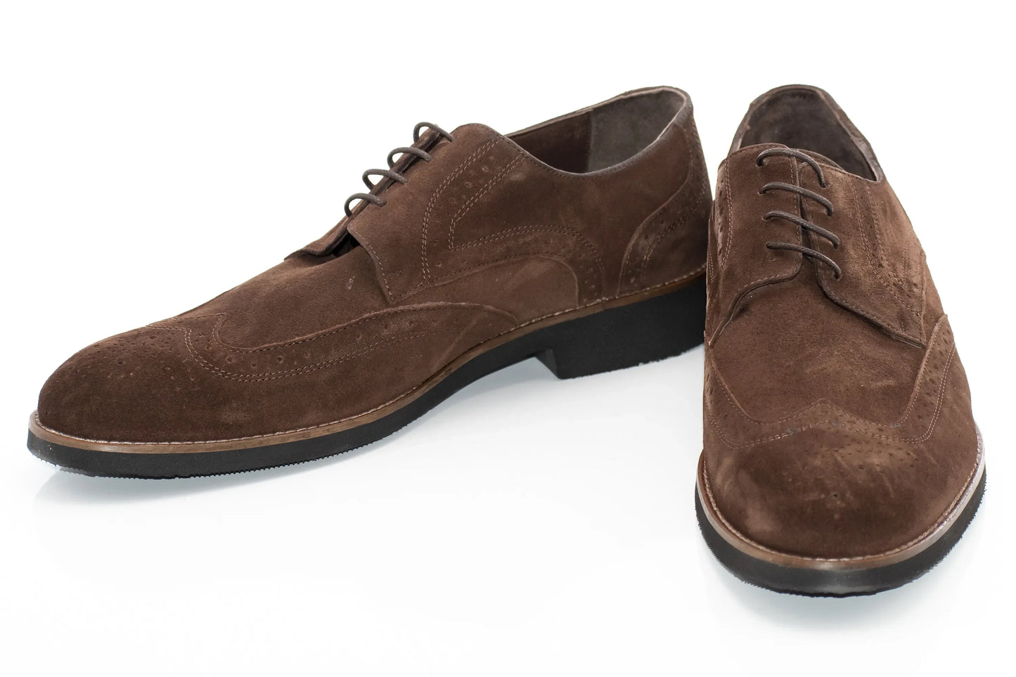 Brown Suede Brogue Derby Lace-Ups