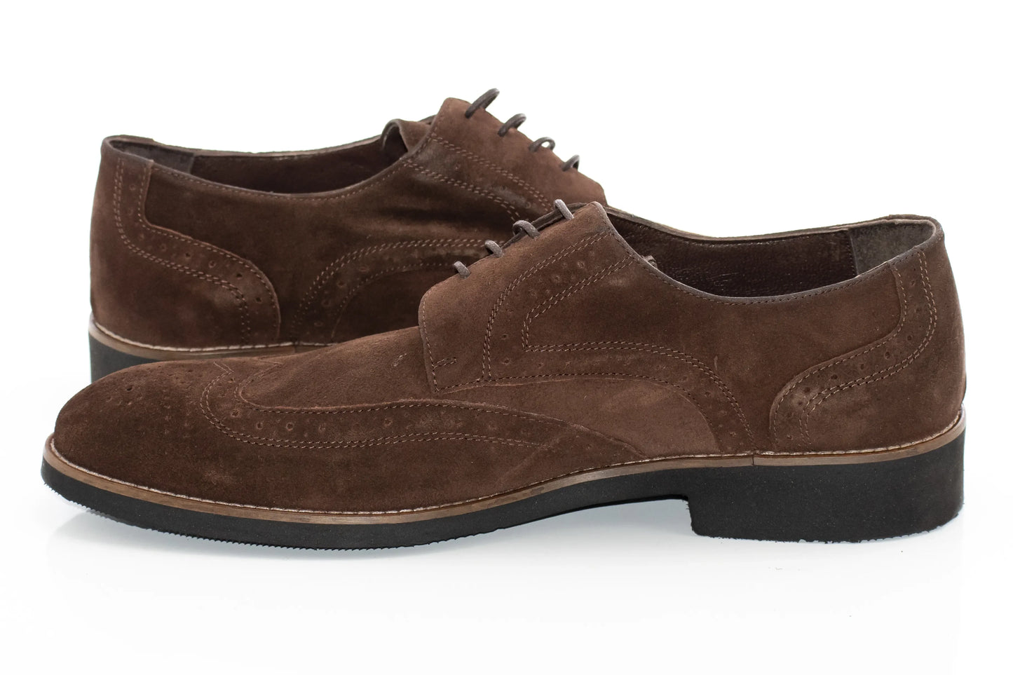 Brown Suede Brogue Derby Lace-Ups