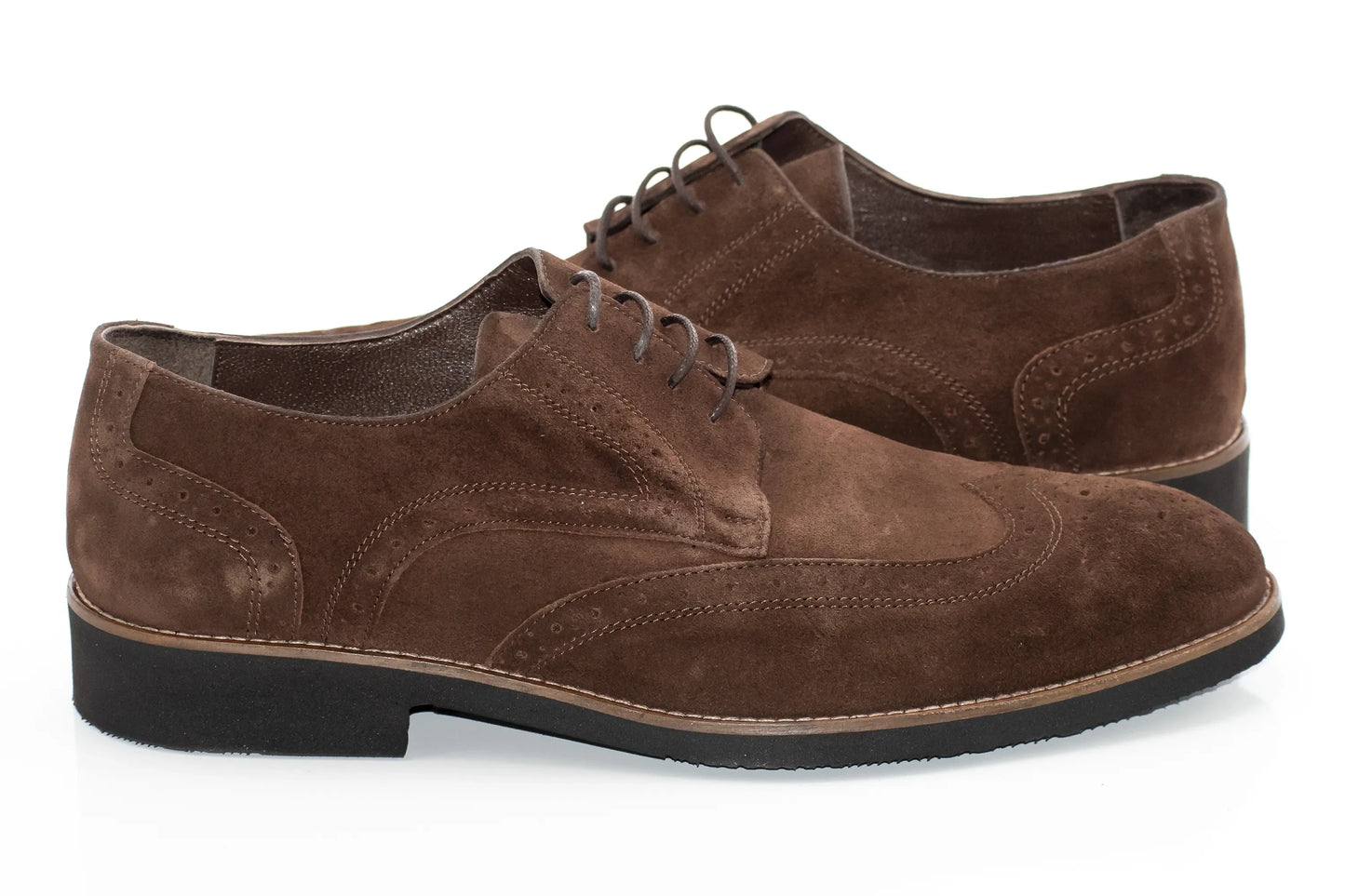 Brown Suede Brogue Derby Lace-Ups