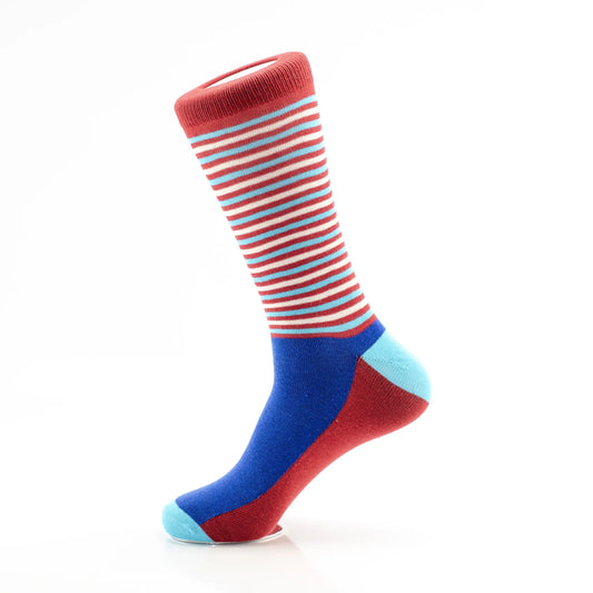 Burgundy Aqua Striped Socks