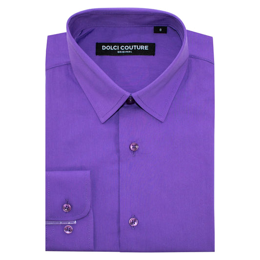 Purple Stretch Kids Dress Shirt