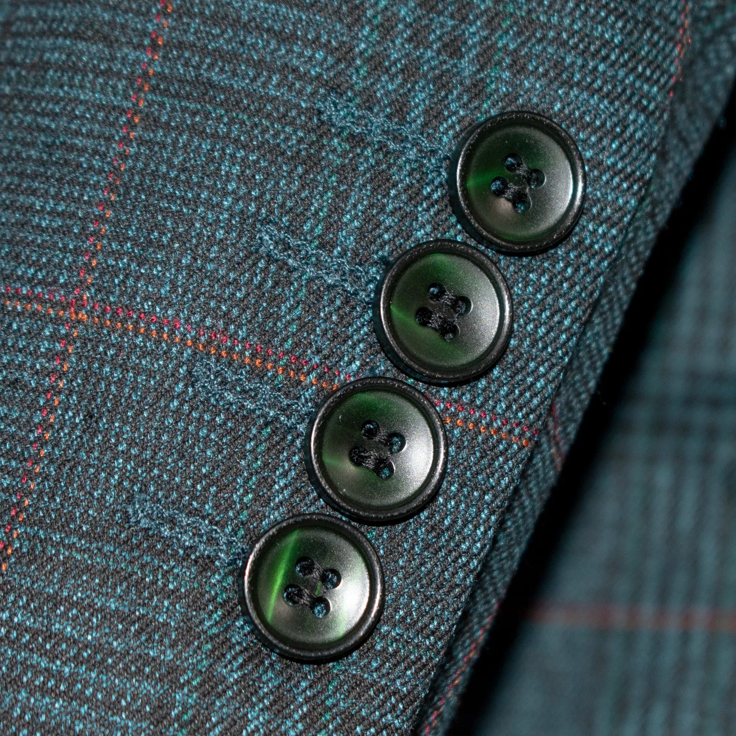 Olive Plaid Double-Breasted 2-Piece Slim-Fit Suit