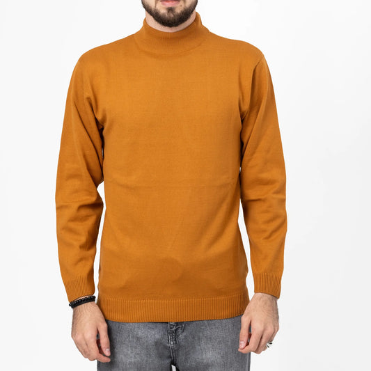 Camel Long Sleeve Mock Turtleneck