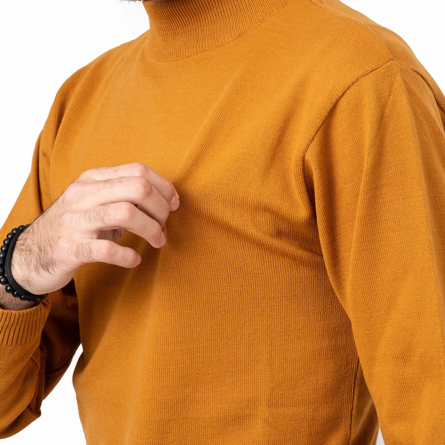 Camel Long Sleeve Mock Turtleneck