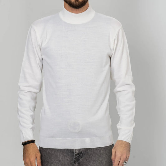 White Long Sleeve Mock Turtleneck