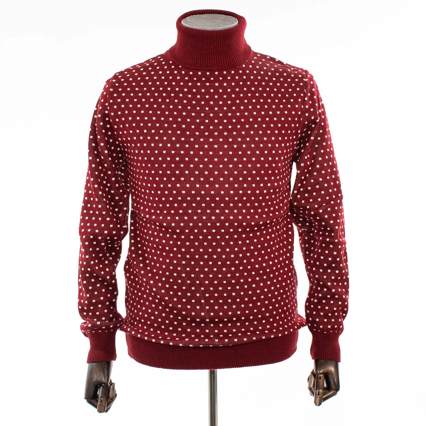 Burgundy Polka Dot Turtleneck