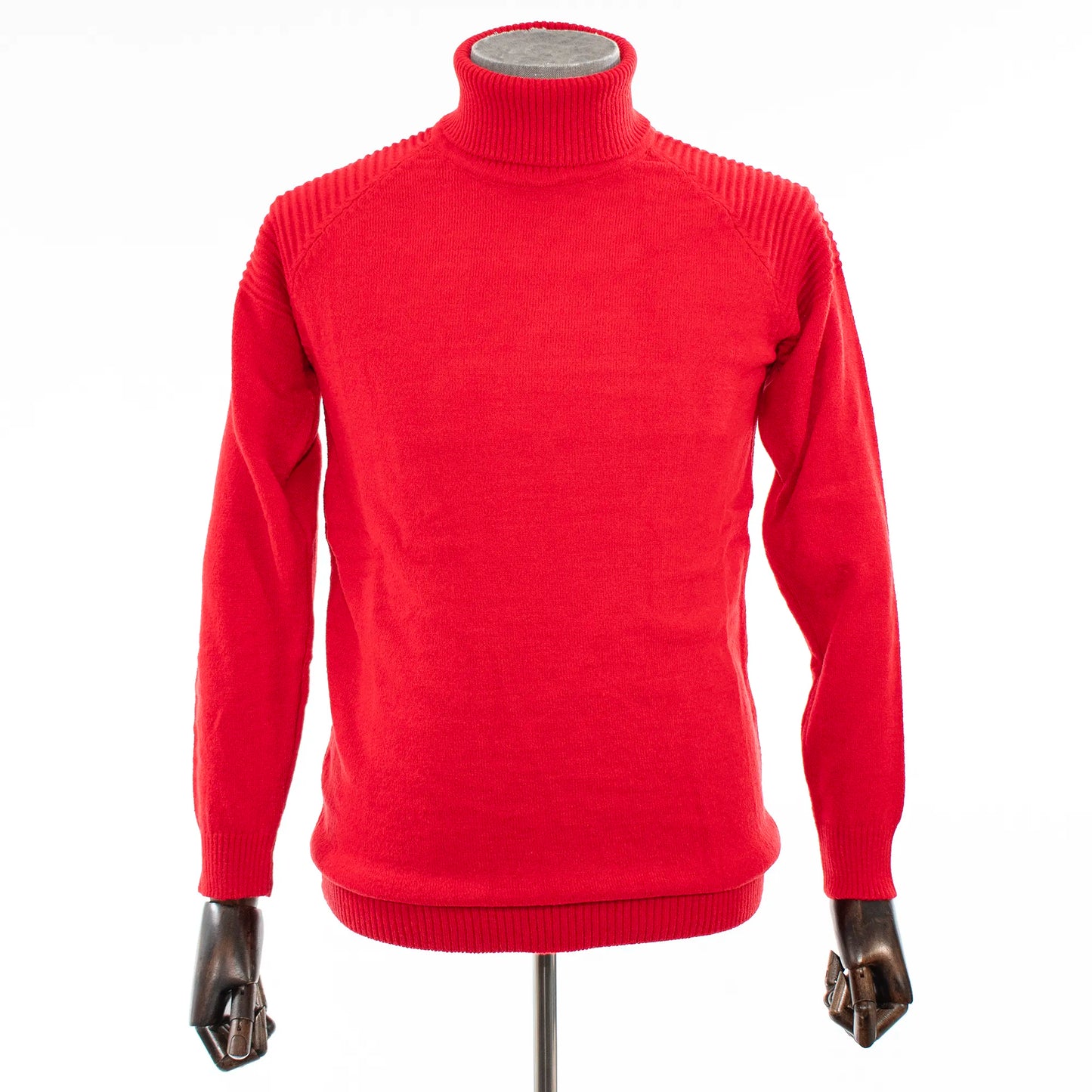 Red Knit Shoulder Turtleneck