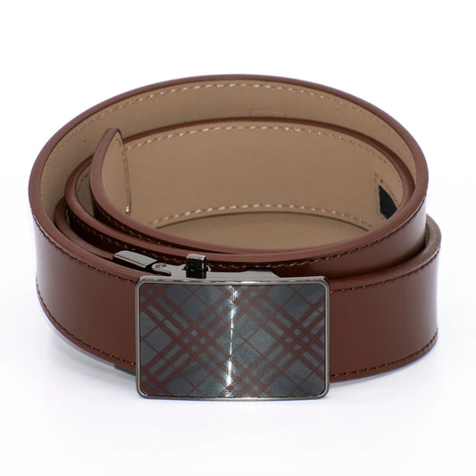 Men's Brown Argyle Plaid Belt Buckle