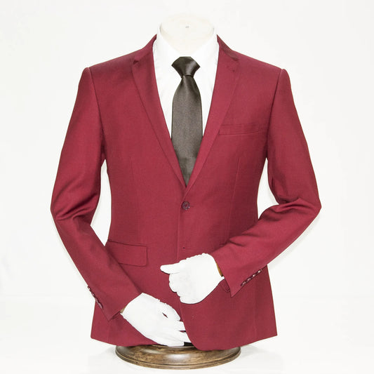 Men's Classic Burgundy 2-Piece Big & Tall Suit - Front Closure