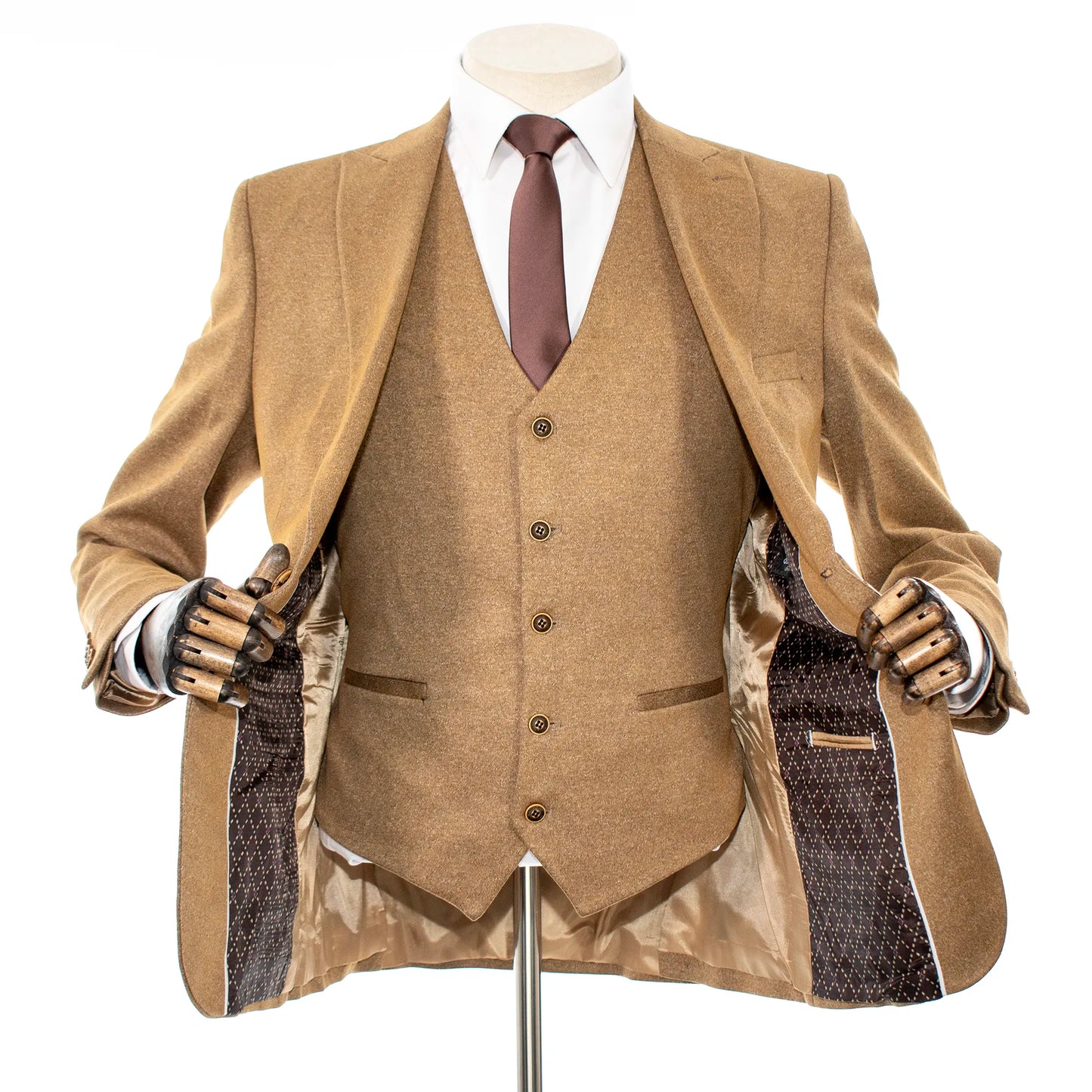 Pierce | Camel 3-Piece Slim-Fit Suit