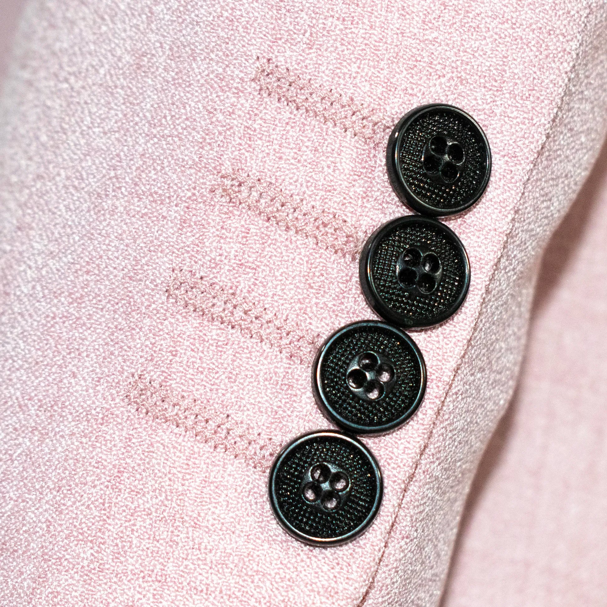 Men's Dusty Rose And Black 3-Piece Suit With Peak Lapels