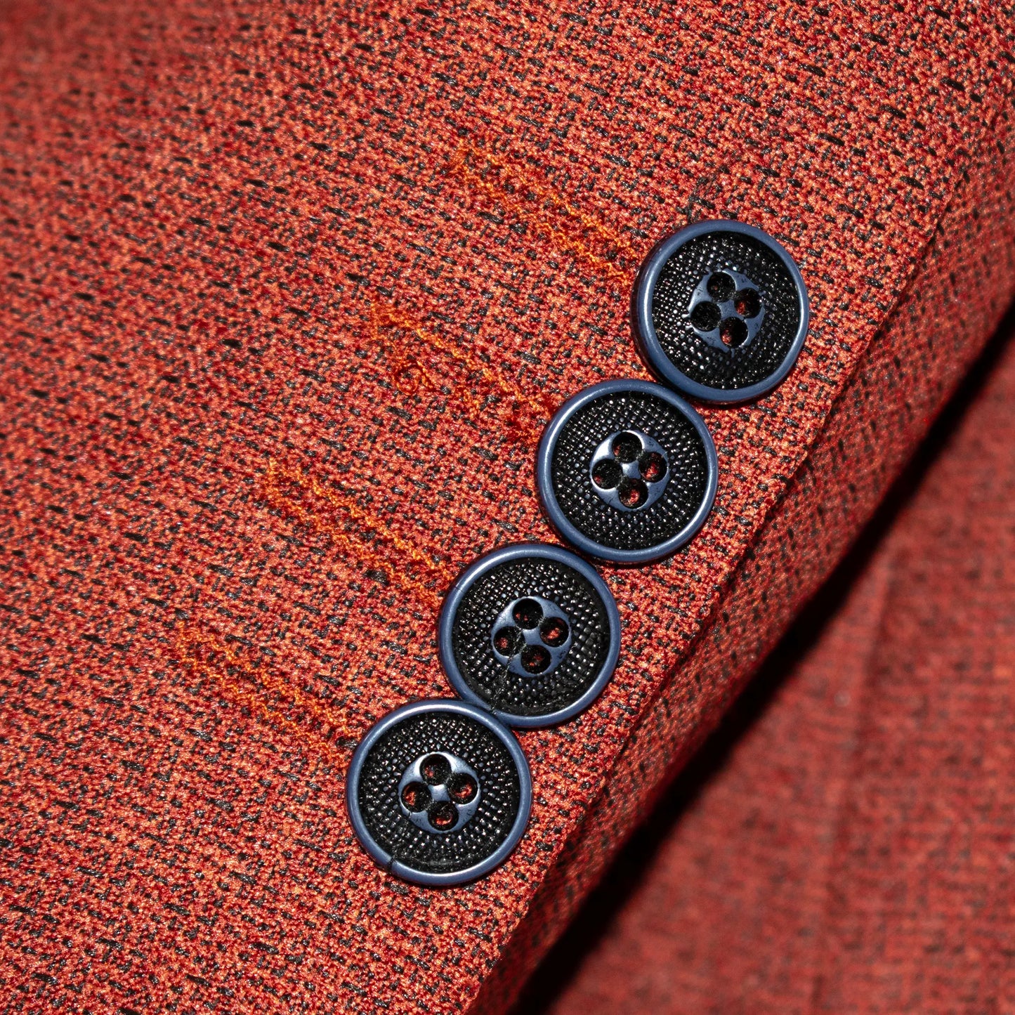 Pierce | Rust Tweed with Sapphire Vest 3-Piece Slim-Fit Suit