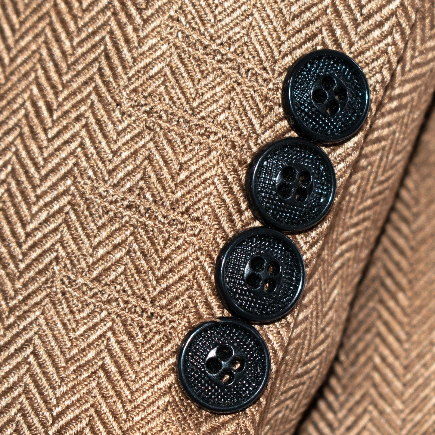 Pierce | Tan and Black Herringbone 3-Piece Slim-Fit Suit