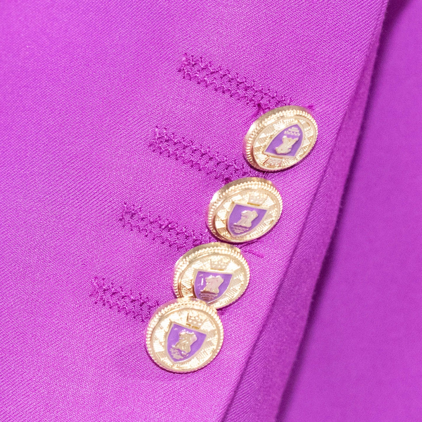 Men's Fuchsia 2-Piece Tailored-Fit Suit With Peak Lapels And Gold Buttons