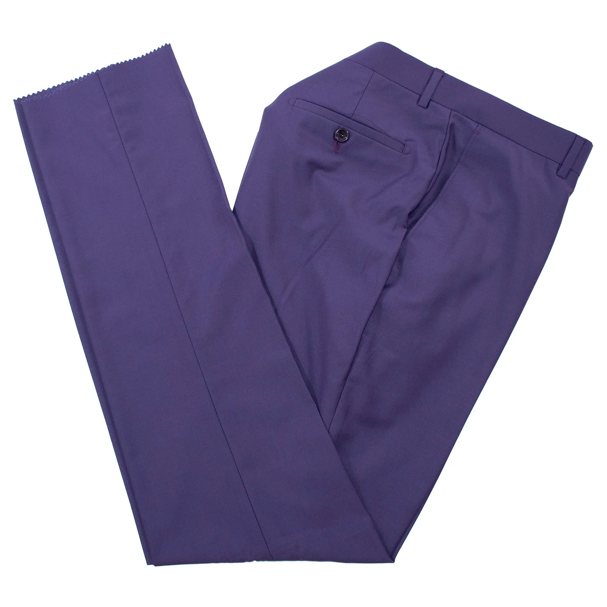 Men's Purple 2-Piece Tailored-Fit Suit With Peak Lapels And Gold Buttons