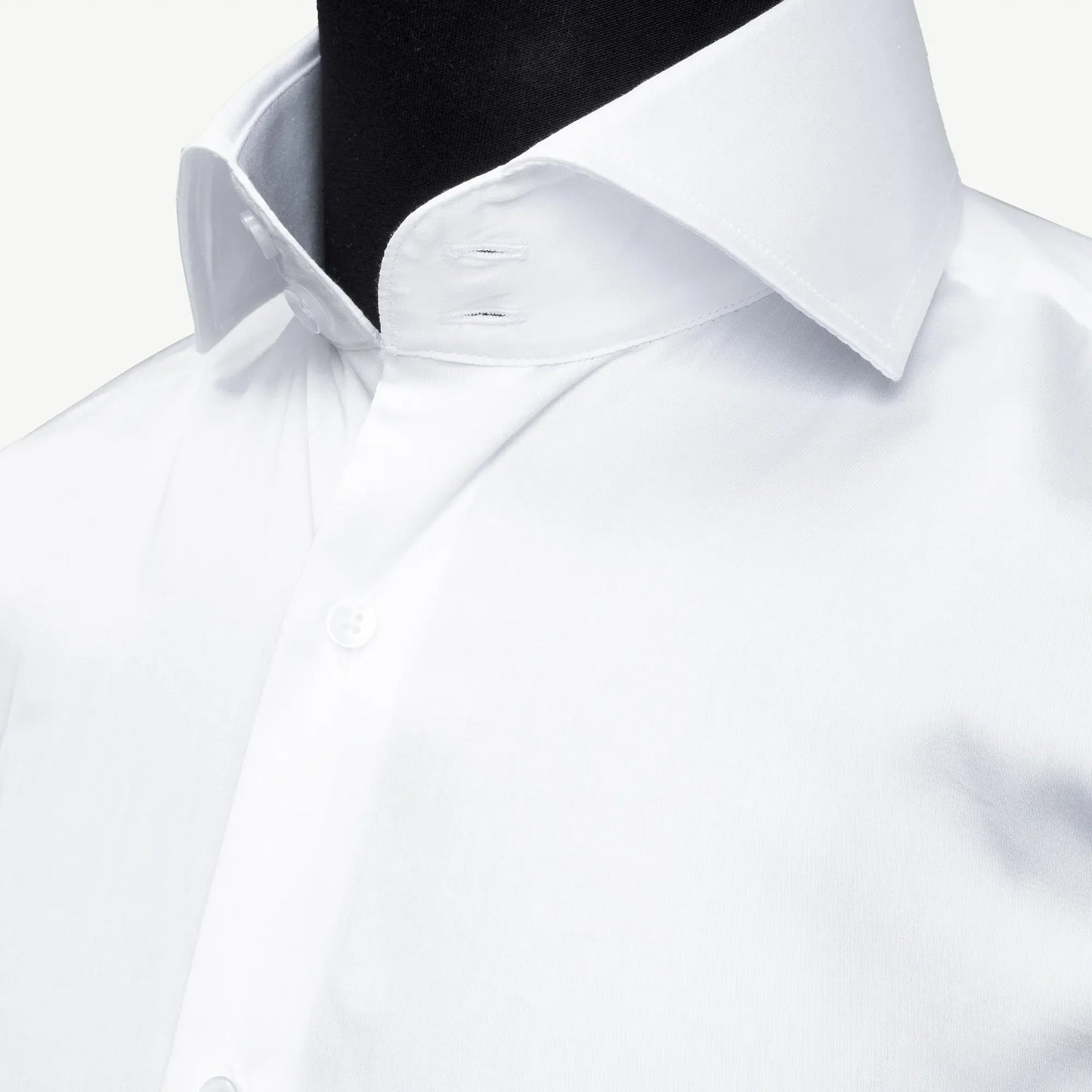 White Satin Slim-Fit Fashion Shirt