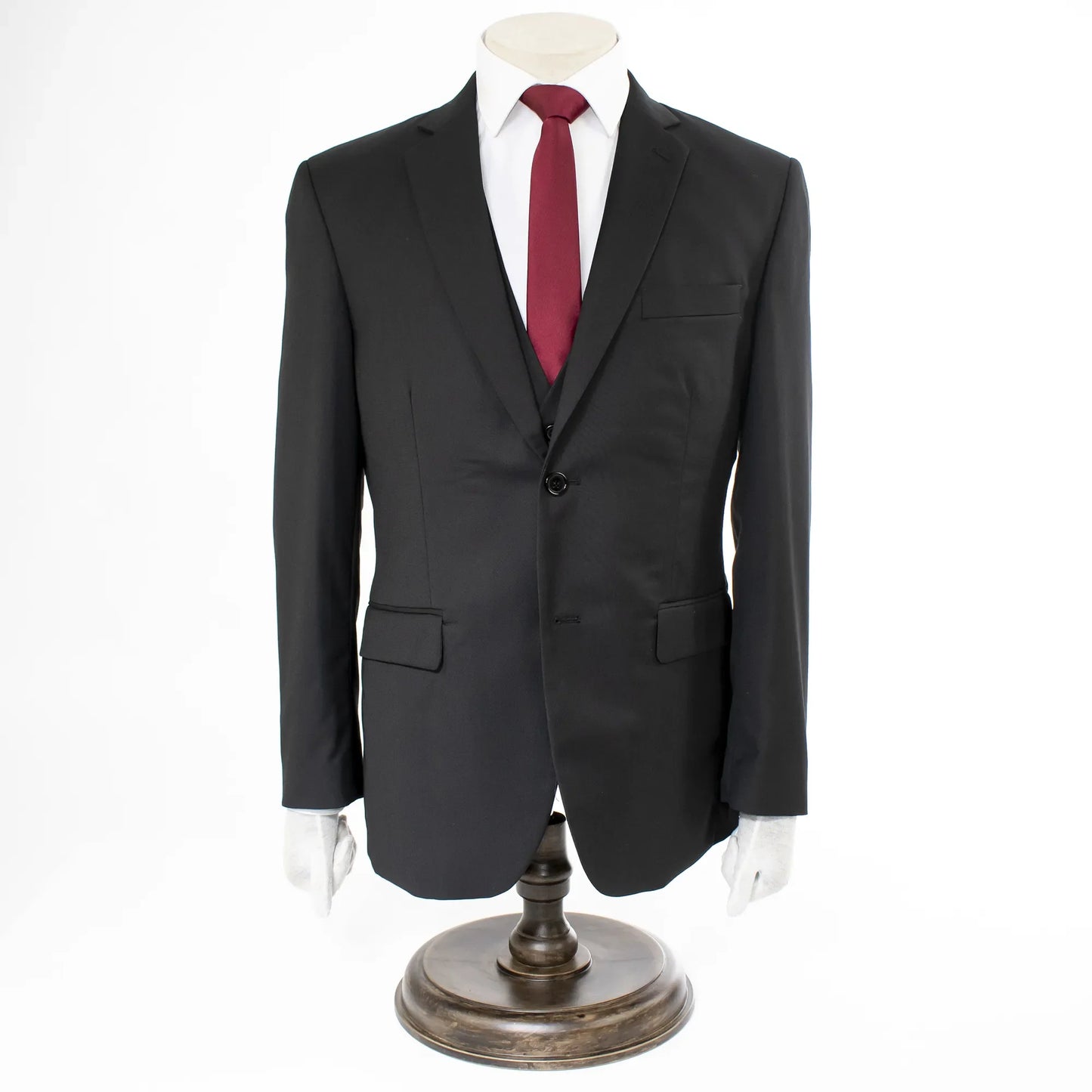 Men's Black 3-Piece Suit With Notch Lapels