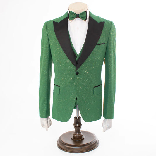 Men's Green Glitter 3-Piece Tuxedo