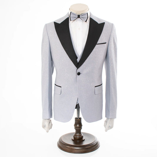 Dante | Silver Glitter 3-Piece Tailored-Fit Tuxedo