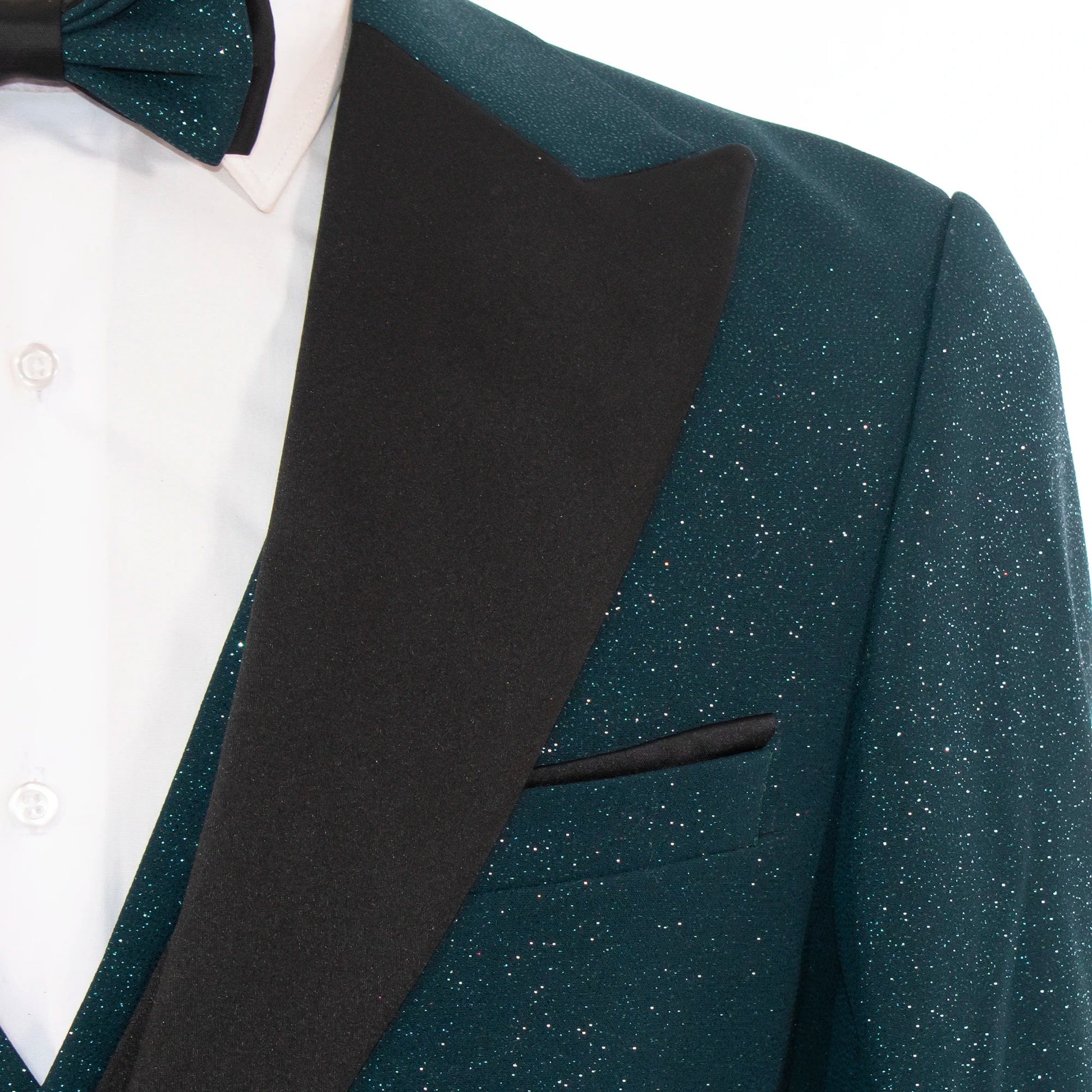 Dante | Teal Glitter 3-Piece Tailored-Fit Tuxedo