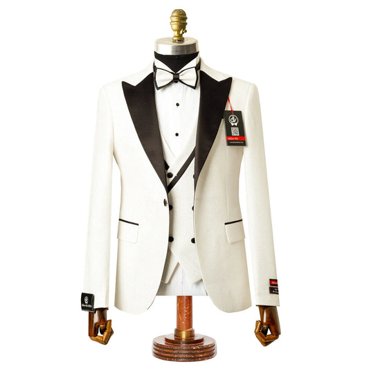 Dante | Cream Glitter 3-Piece Tailored-Fit Tuxedo