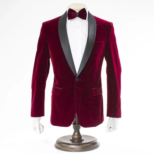 Romeo | Wine Velvet Slim-Fit Dinner Jacket