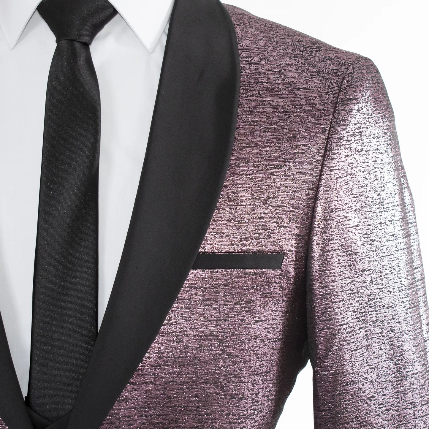 Men's Mauve Pink Metallic Sparkling Tuxedo - Shawl Lapel